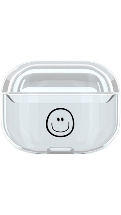 Coque AirPods Pro - Plastique transparent Black Smiley