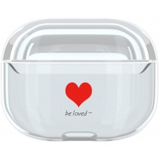 Coque AirPods Pro - Plastique transparent coeur - Rouge