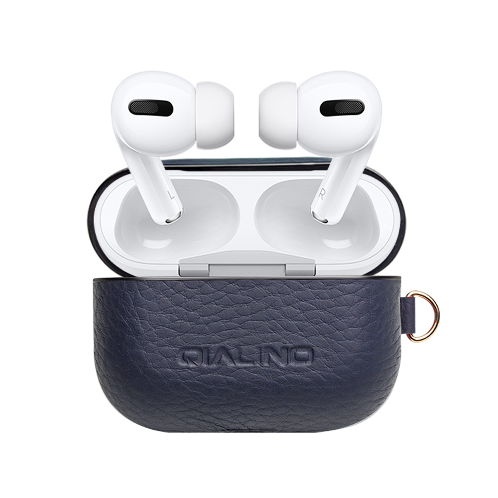 Hülle AirPods Pro - Qialino Echtleder blau