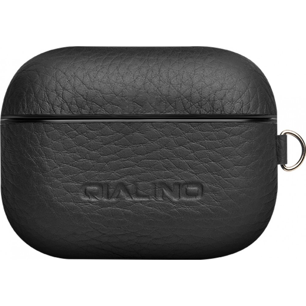 Coque AirPods Pro - Qialino cuir véritable - Noir