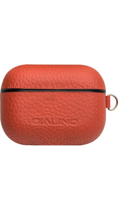 Coque AirPods Pro - Qialino cuir véritable - Orange