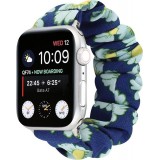 Bracelet tissu chouchous fleur bleu - Apple Watch 42mm / 44mm / 45mm