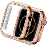 Coque Apple Watch 44mm - Strass or - Rose