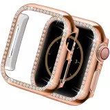 Coque Apple Watch 38mm - Strass or - Rose