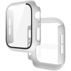 Apple Watch 45 mm Case Hülle - Full Protect mit Schutzglas - Weiss