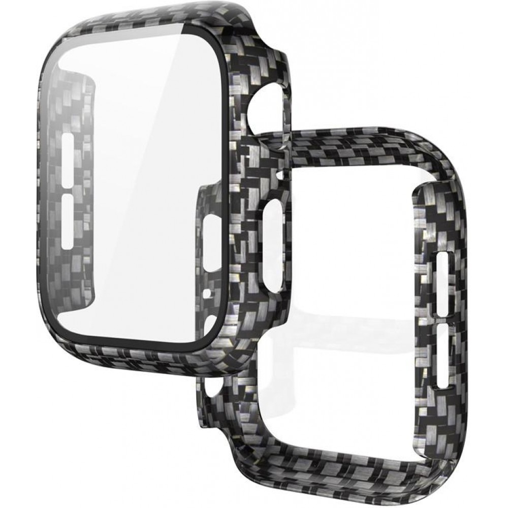 Apple Watch 45 mm Case Hülle - Full Protect mit Schutzglas - Carbon
