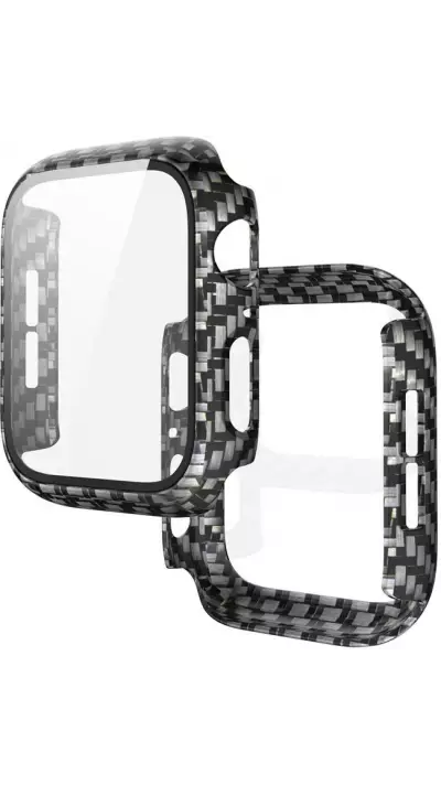 Coque Apple Watch 45 mm - Full Protect avec vitre de protection - Carbon