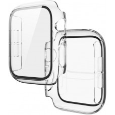 Apple Watch 45 mm Case Hülle - Full Protect mit Schutzglas - Transparent