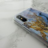 Hülle iPhone X / Xs - Geometric Marble blue