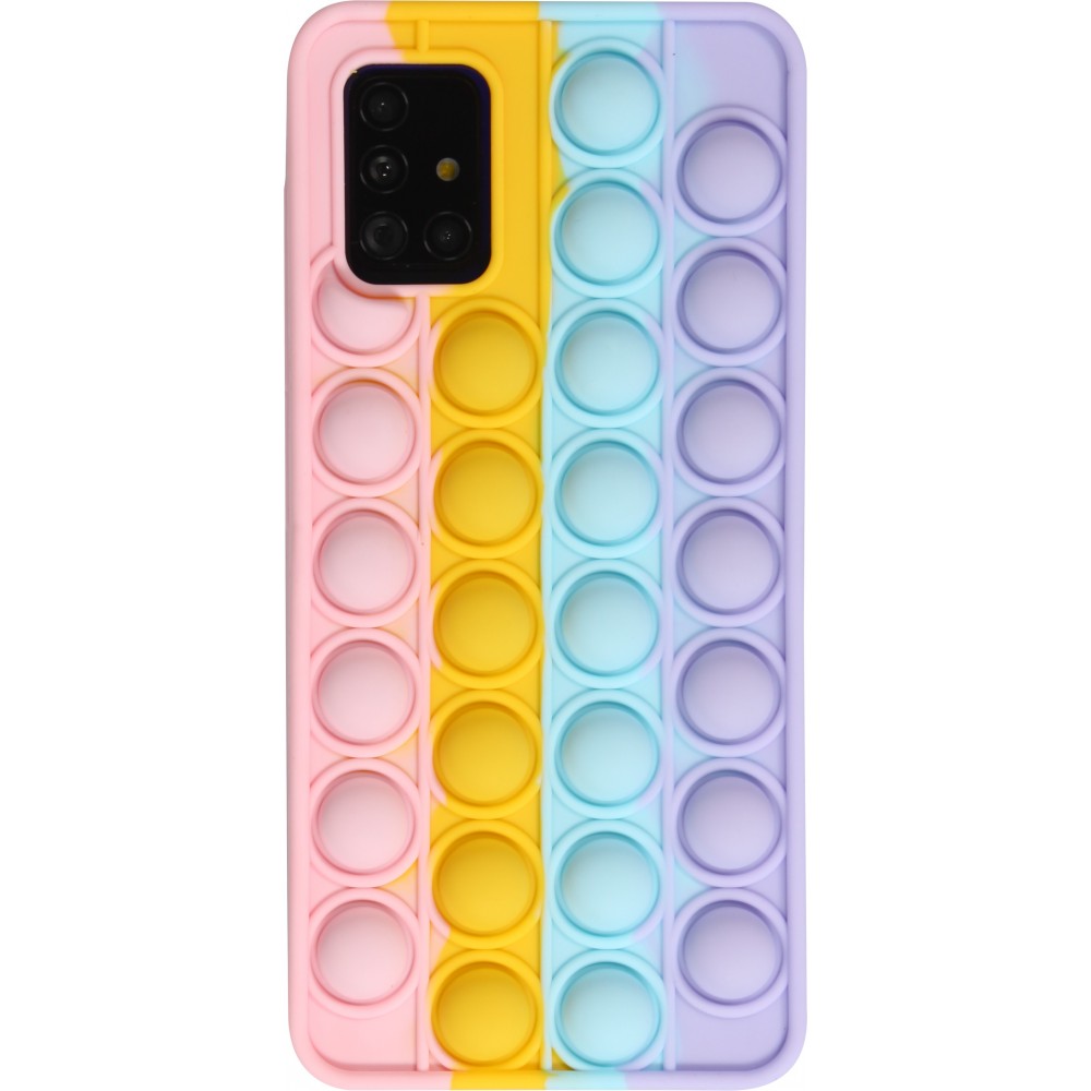 Coque Samsung Galaxy A51 - Silicone jeu éclate bulles anti-stress arc-en-ciel