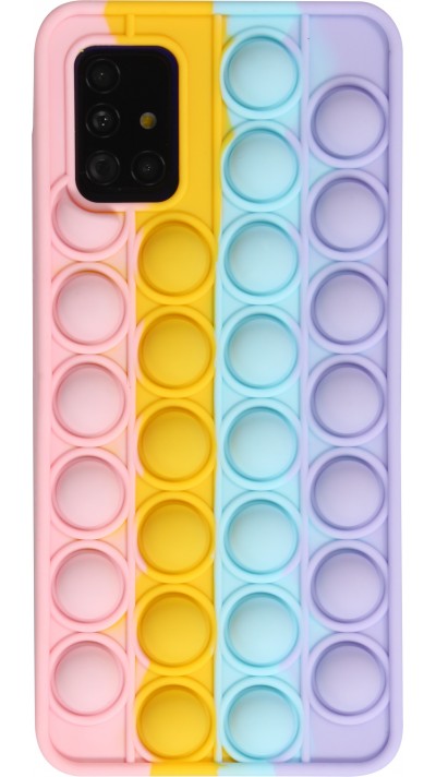 Coque Samsung Galaxy A51 - Silicone jeu éclate bulles anti-stress arc-en-ciel