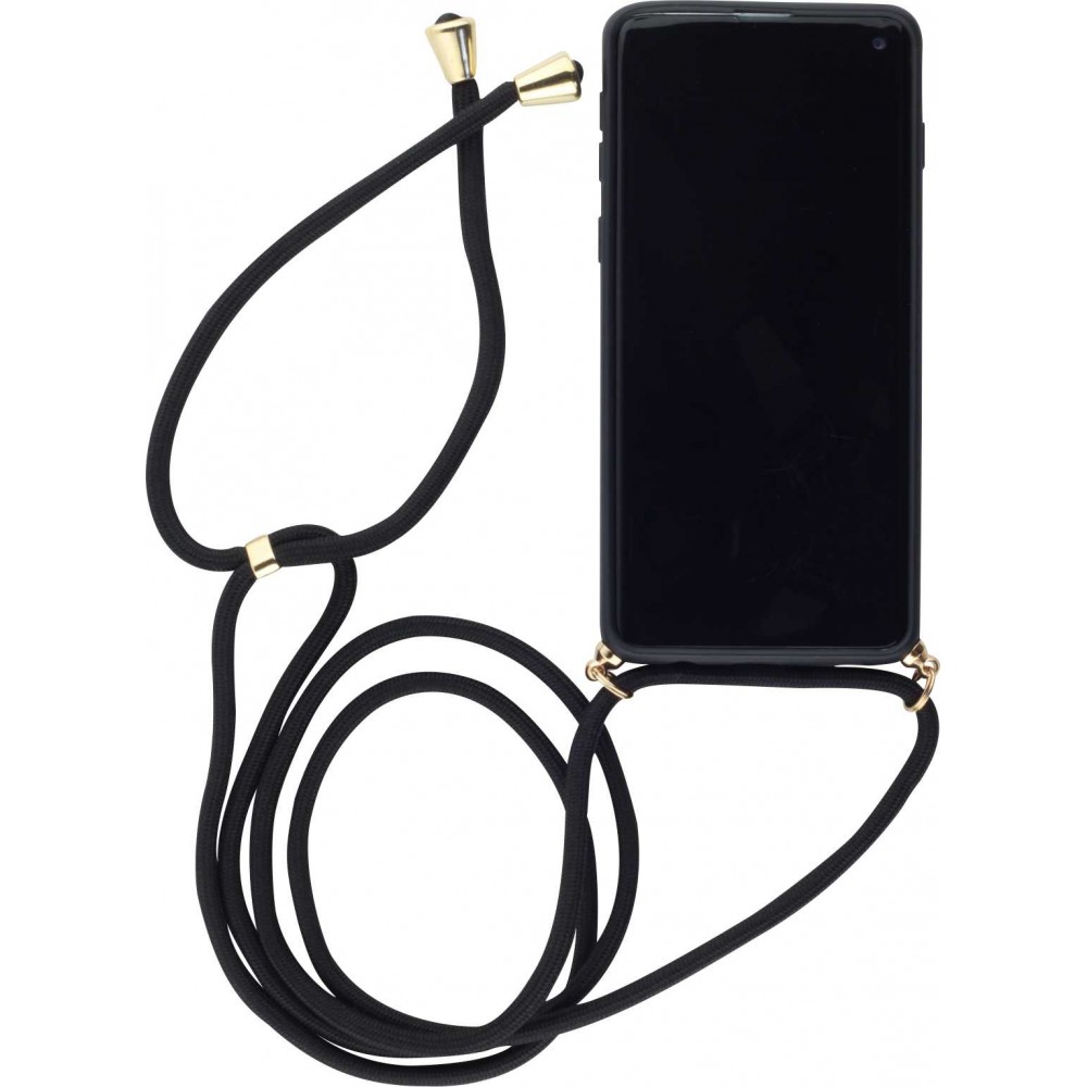 Hülle Samsung Galaxy S10 - Bio Eco-Friendly Vegan mit Handykette Necklace - Schwarz