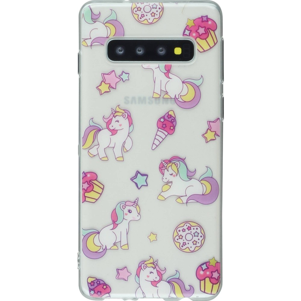 Coque Samsung Galaxy S10e - Clear Licorne fête