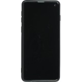 Coque Samsung Galaxy S10 - Silicone Mat Coeur doré - Noir