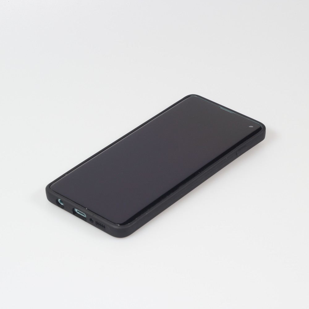 Coque Samsung Galaxy S10 - Silicone Mat Coeur doré - Noir