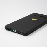 Coque Samsung Galaxy S10 - Silicone Mat Coeur doré - Noir