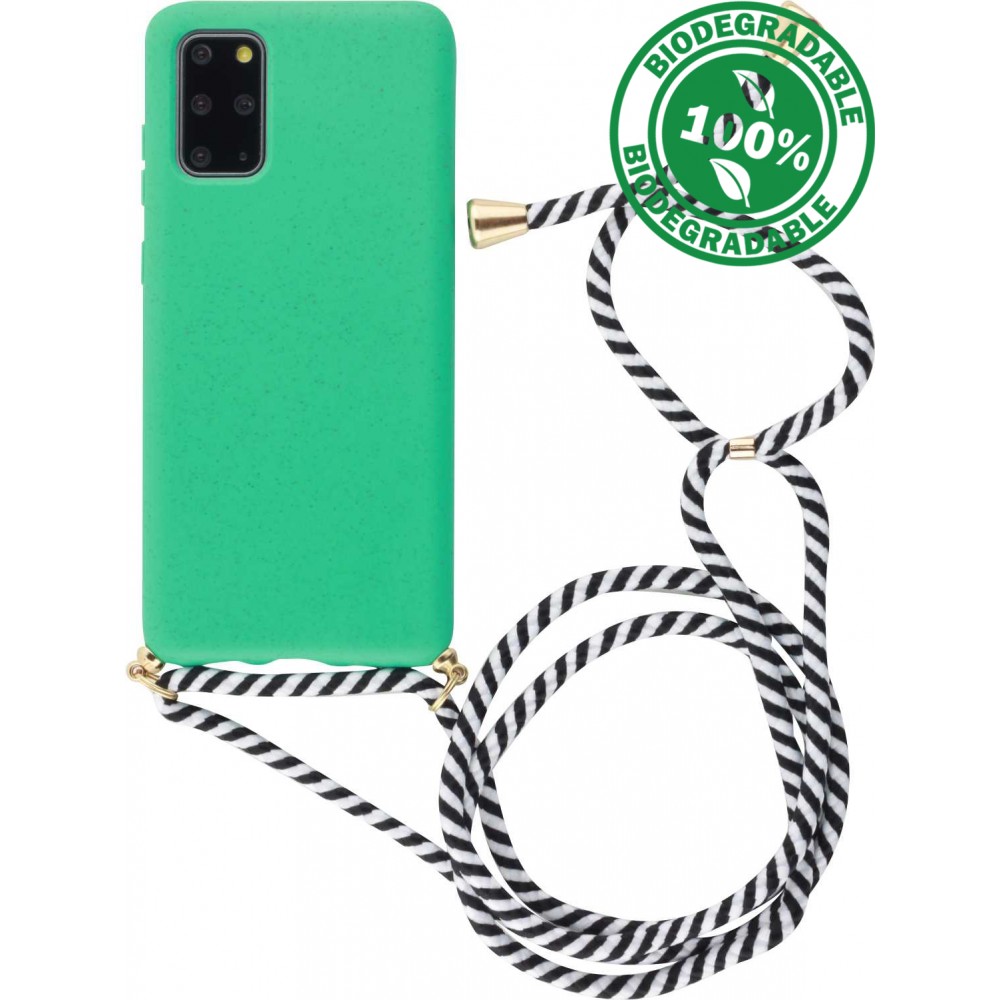 Coque Samsung Galaxy S20+ - Bio Eco-Friendly nature avec cordon collier - Turquoise