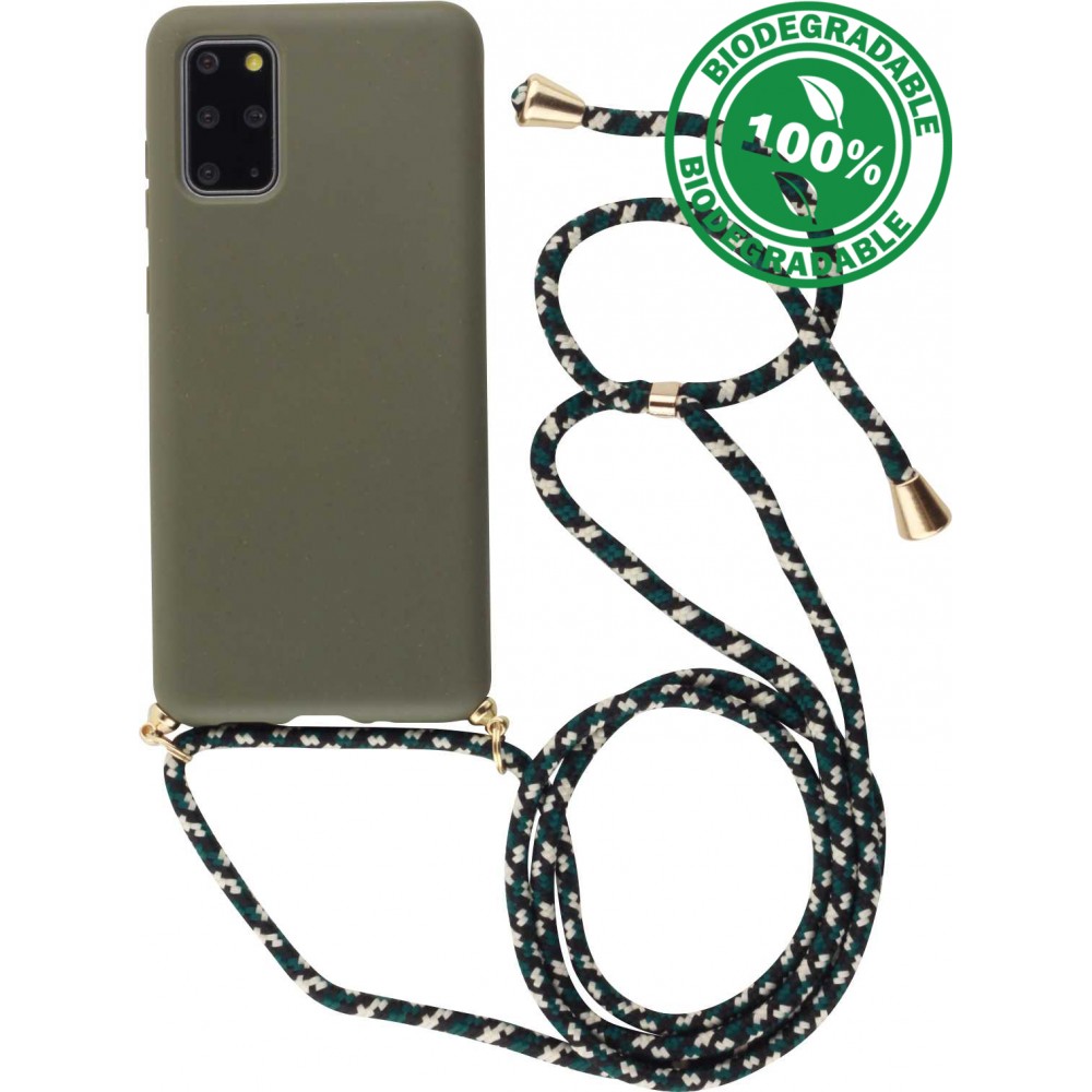 Hülle Samsung Galaxy S20+ - Bio Eco-Friendly Vegan mit Handykette Necklace - Dunkelgrün