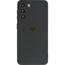 Coque Samsung Galaxy S20 FE - Silicone Mat Coeur doré - Noir