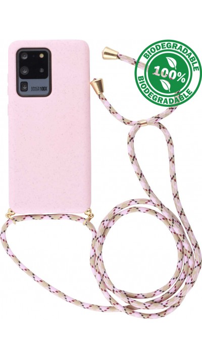 Hülle Samsung Galaxy S20 Ultra - Bio Eco-Friendly Vegan mit Handykette Necklace - Rosa