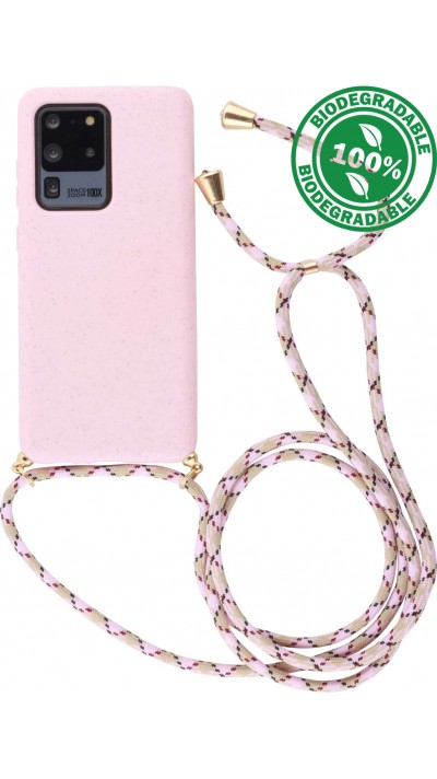 Coque Samsung Galaxy S20 Ultra - Bio Eco-Friendly nature avec cordon collier - Rose