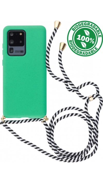 Coque Samsung Galaxy S20 Ultra - Bio Eco-Friendly nature avec cordon collier - Turquoise