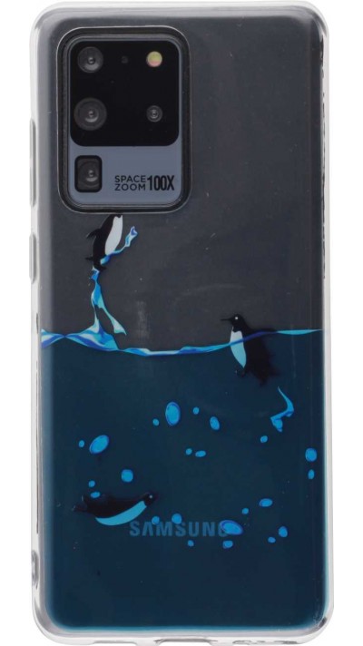Hülle Samsung Galaxy S20 Ultra - Clear Logo Pingouins
