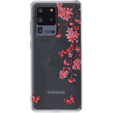 Hülle Samsung Galaxy S20 Ultra - Gummi fleurs papillon