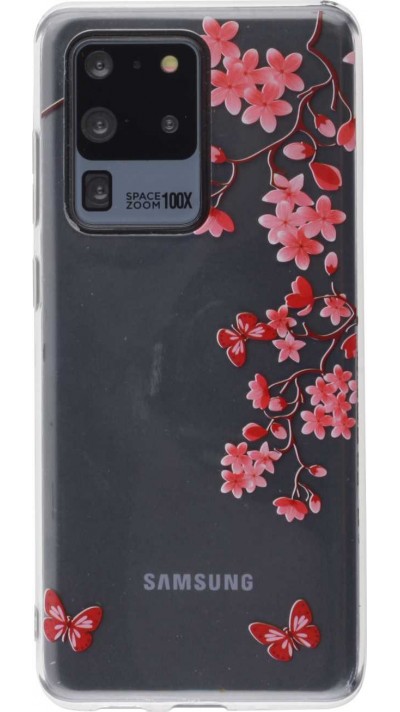 Hülle Samsung Galaxy S20 Ultra - Gummi fleurs papillon