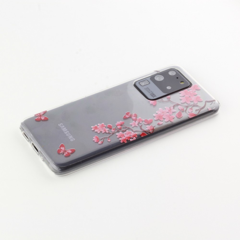 Hülle Samsung Galaxy S20 Ultra - Gummi fleurs papillon