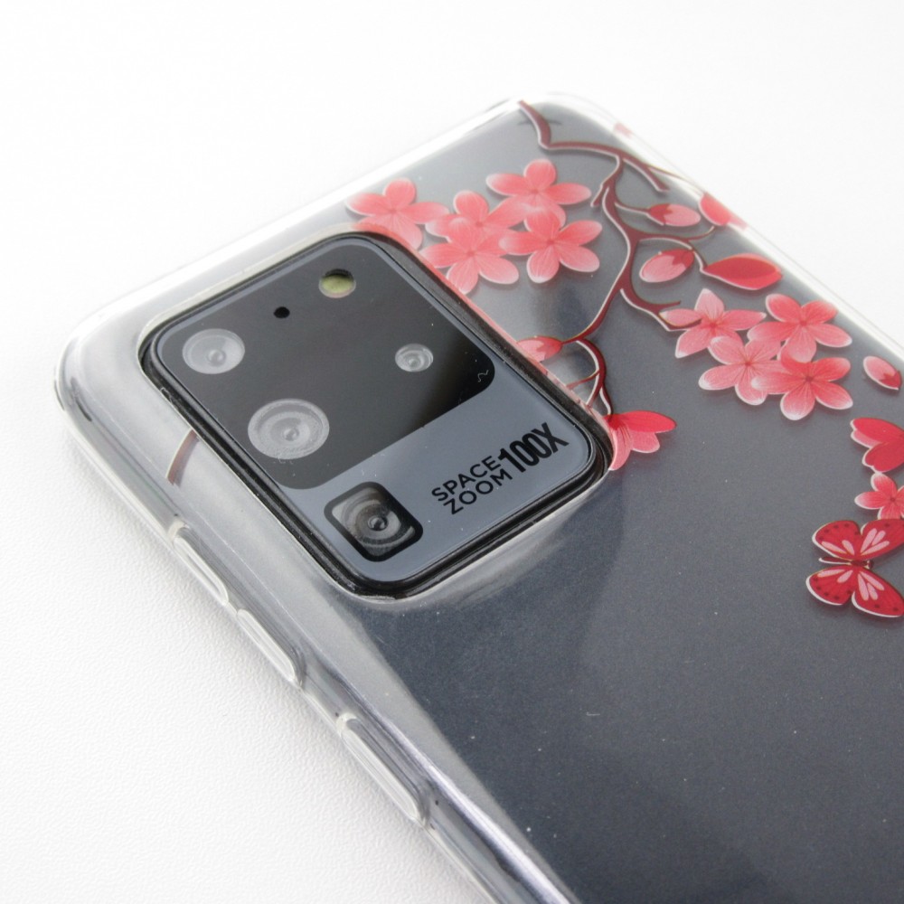 Hülle Samsung Galaxy S20 Ultra - Gummi fleurs papillon