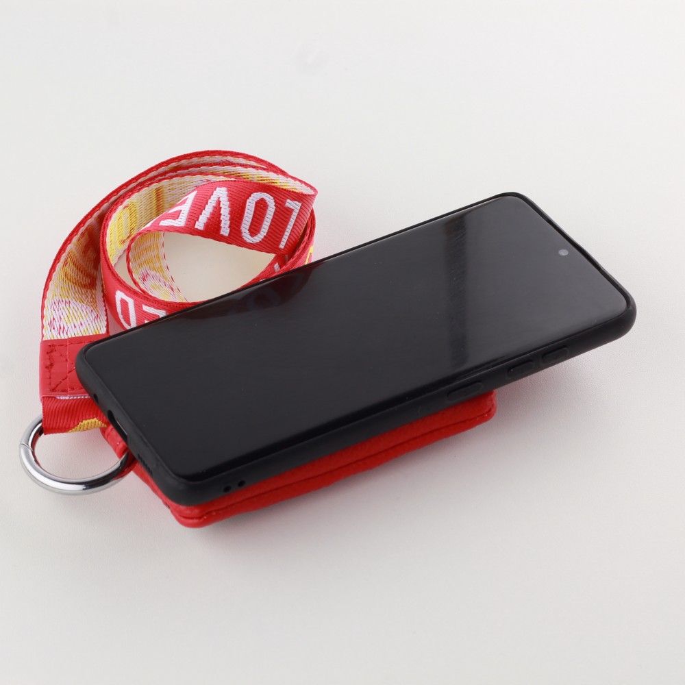 Coque Samsung Galaxy S20 - Wallet Poche avec cordon  - Rouge