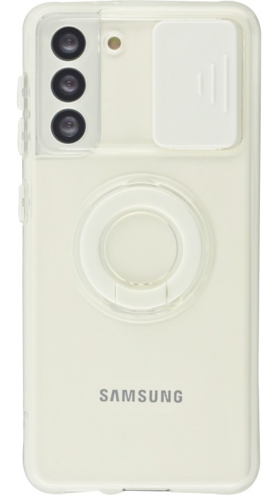 Coque Samsung Galaxy S22+ - Caméra clapet avec anneau - Blanc