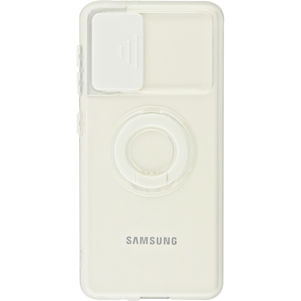 Hülle Samsung Galaxy S22 - mit Kamera-Slider und Ring - Weiss