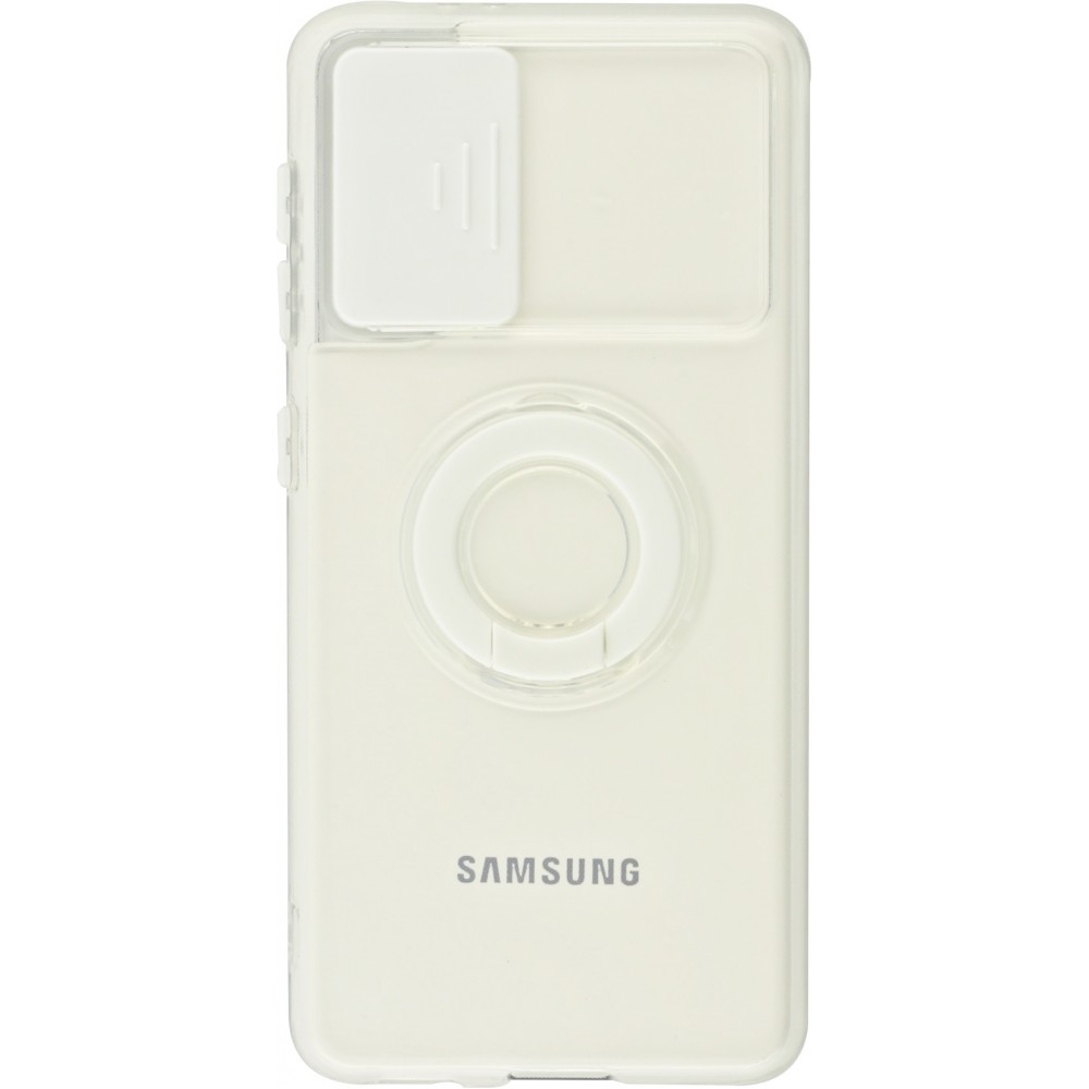 Hülle Samsung Galaxy S22+ - mit Kamera-Slider und Ring - Weiss