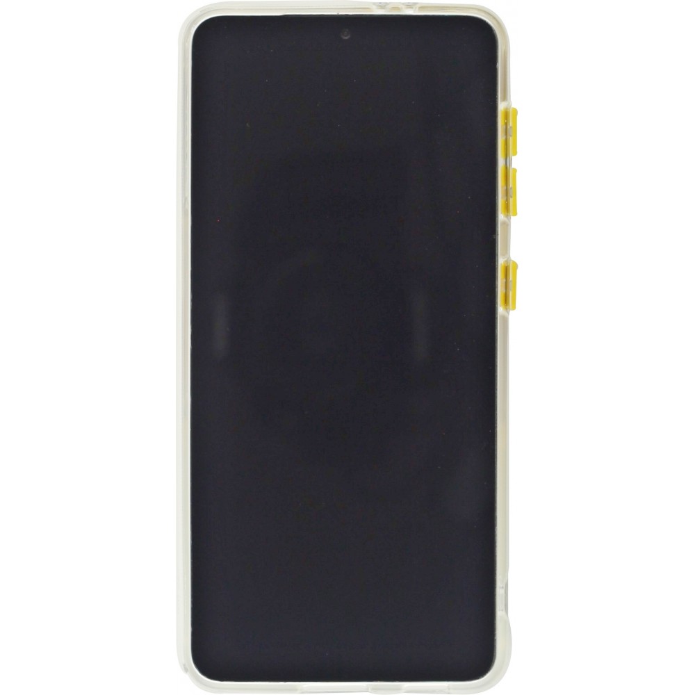 Coque Samsung Galaxy S21 5G - Caméra clapet avec anneau jaune