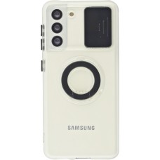 Hülle Samsung Galaxy S21 5G - mit Kamera-Slider und Ring - Schwarz