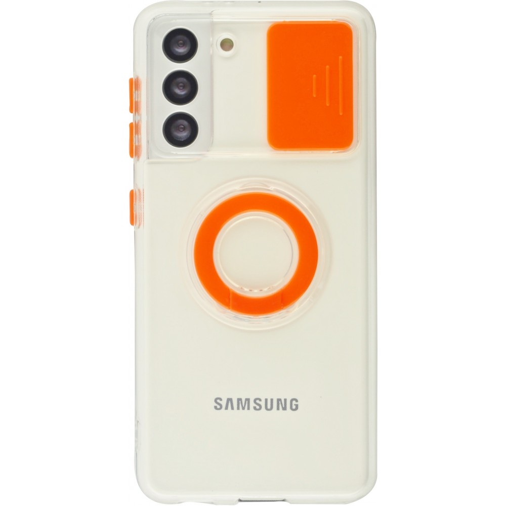 Hülle Samsung Galaxy S21+ 5G - mit Kamera-Slider und Ring - Orange