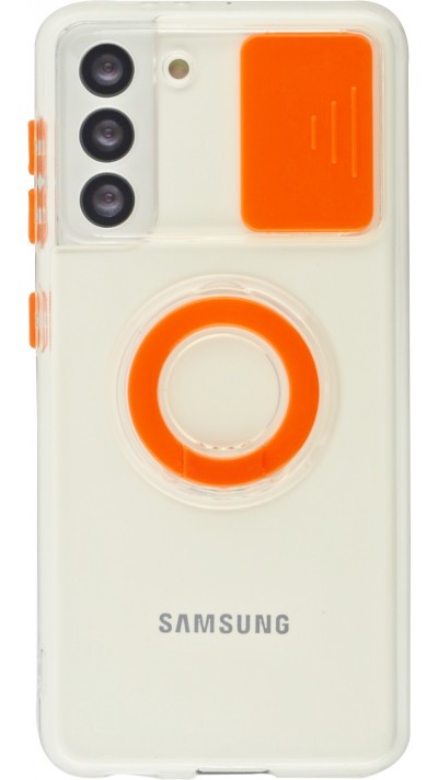 Hülle Samsung Galaxy S21+ 5G - mit Kamera-Slider und Ring - Orange