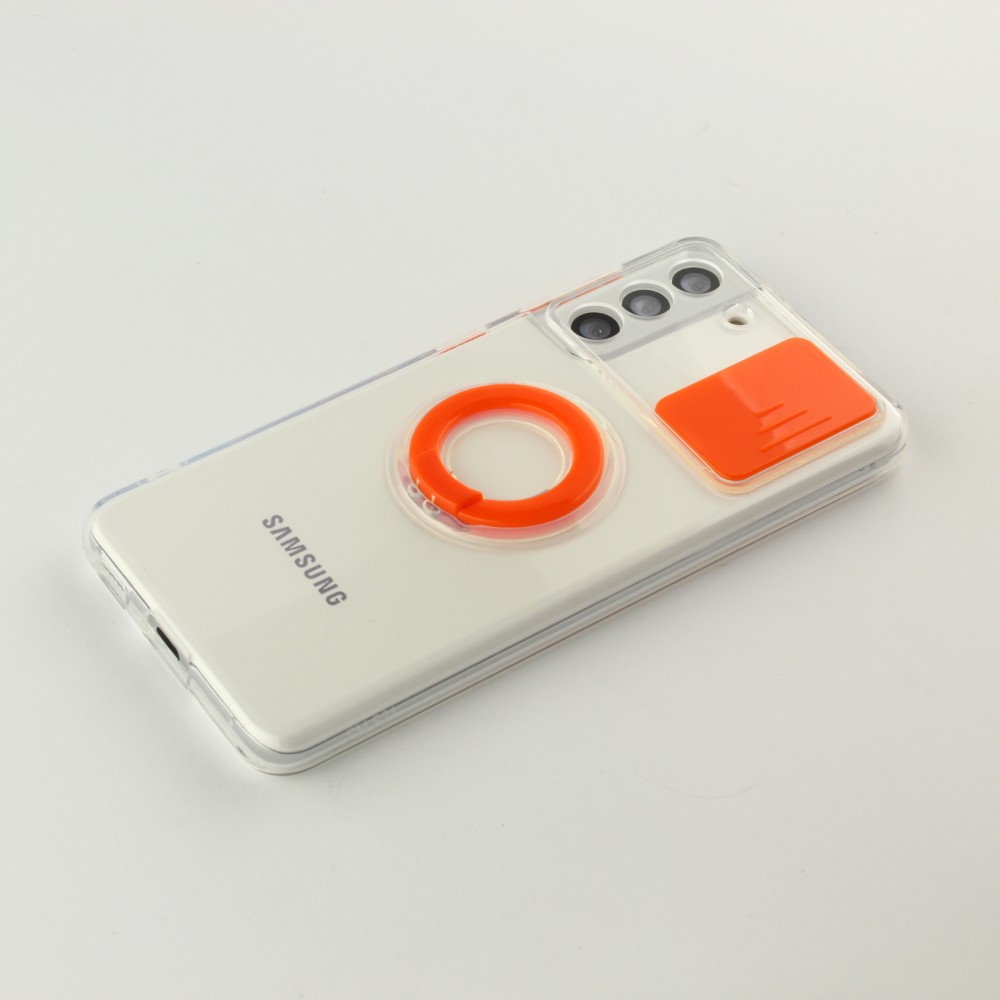 Coque Samsung Galaxy S22+ - Caméra clapet avec anneau - Orange