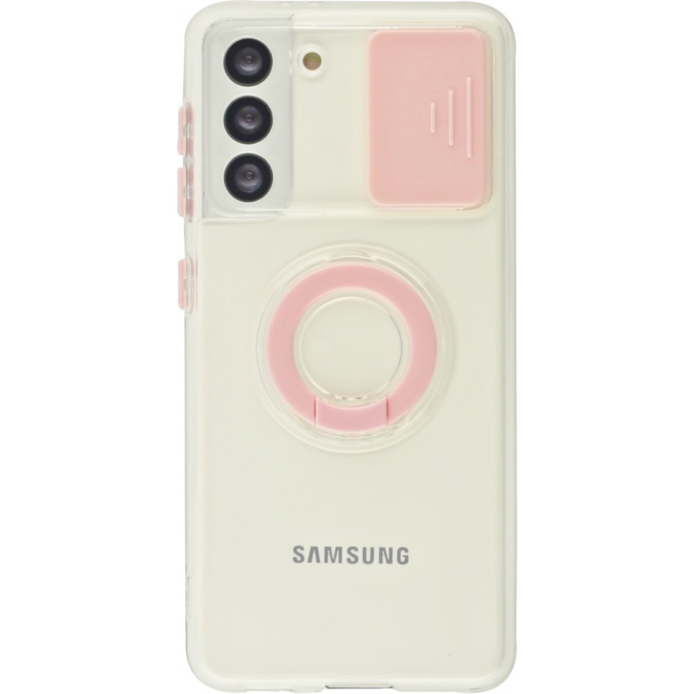 Coque Samsung Galaxy S21+ 5G - Caméra clapet avec anneau - Rose