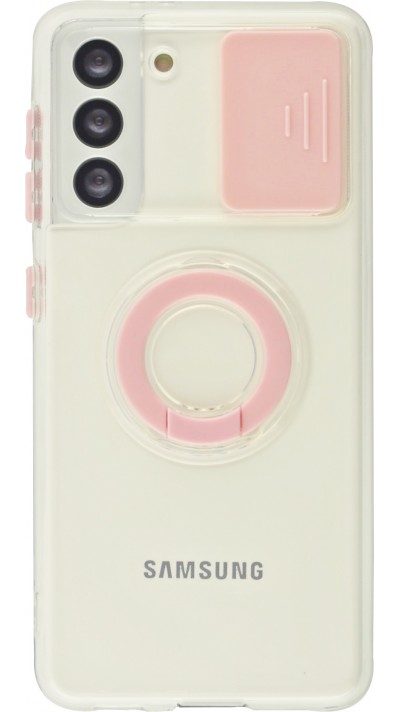 Coque Samsung Galaxy S21 5G - Caméra clapet avec anneau - Rose