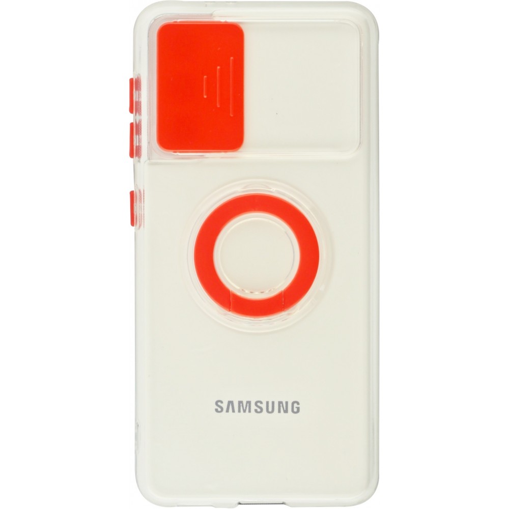 Coque Samsung Galaxy S21 5G - Caméra clapet avec anneau - Rouge