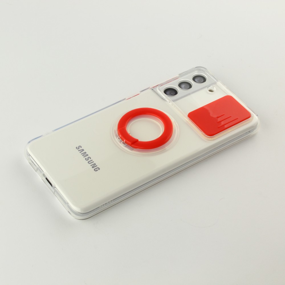Coque Samsung Galaxy S22+ - Caméra clapet avec anneau - Rouge