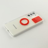Coque Samsung Galaxy S21 5G - Caméra clapet avec anneau - Rouge