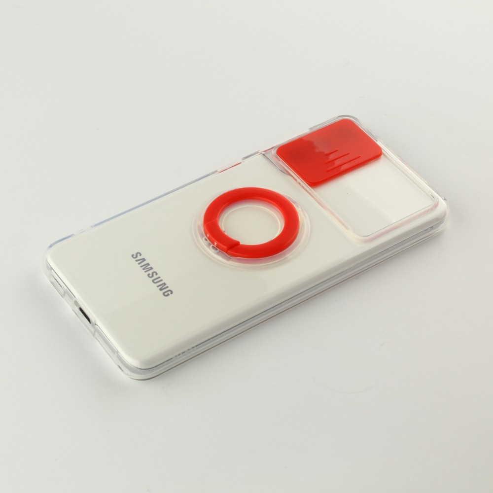 Coque Samsung Galaxy S22+ - Caméra clapet avec anneau - Rouge