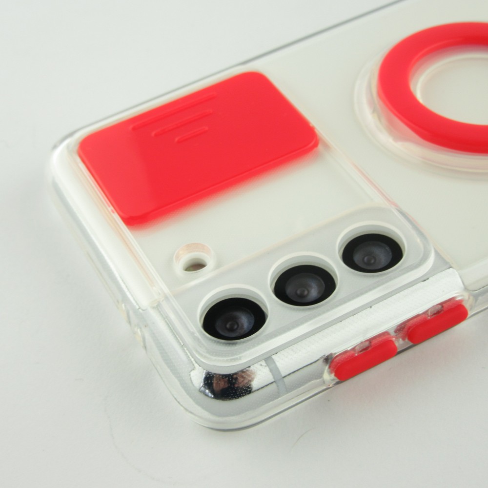 Coque Samsung Galaxy S22+ - Caméra clapet avec anneau - Rouge
