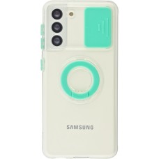 Hülle Samsung Galaxy S22 - mit Kamera-Slider und Ring - Türkis