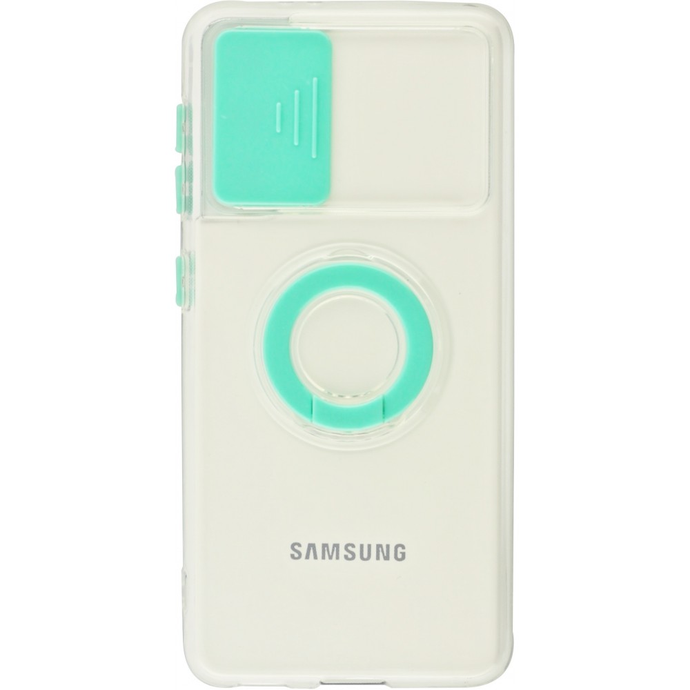 Coque Samsung Galaxy S22+ - Caméra clapet avec anneau - Turquoise