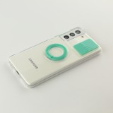 Coque Samsung Galaxy S22+ - Caméra clapet avec anneau - Turquoise